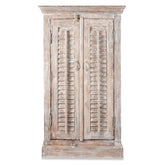 Salvage Reclaimed Wood Hand Carved Almirah Cabinet Wardrobe 04